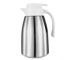 Pichet Isotherme 1l - Carafe Isotherme - Double Paroi en Acier Inoxydable sous Vide Thermique - Fermeture Ouvrir Quick, Argent