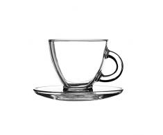 Susciter Tasses à cappuccino et soucoupes 195,6 gram/195 ml – Lot de 2 | Tasses à café en verre, verres à café