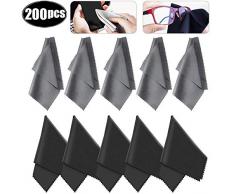 10 Pcs Chiffons de Nettoyages en Micro-Fibre,Chiffon Lunette Microfibre pour Nettoyer Lunettes,Caméras,Tablettes, Écrans LCD et Surface Délicates-30×30cm(Noir,Gris)