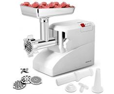 COSTWAY Hachoir à Viande Electrique 700W Pour Viande et Saucisse avec Lame de Coupe en Acier Inoxydable Blanc