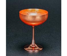 RMEX Verres à Cocktail Gravure Martini, Acier Inoxydable plaqué cuivre, Lot de 2, plaqué cuivre