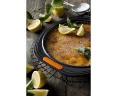 Le Creuset Moule à Tarte Fond Amovible, à 26 cm, sans PFOA, Résistant au Levain, En Acier Siliconé, Anthracite/Orange