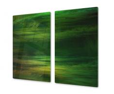 Planche à découper en verre trempé – Couvre-cuisinière et protège-plain de travail en verre résistant – UNE PIÈCE (60x52 cm) ou DEUX PIÈCES (30x52 cm chacune); D01 Série Abstract: Texture 37