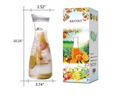 Carafes à pichet avec couvercle pour jus 34oz Carafe en plastique avec couvercle pour jus avec couvercle Bouteille de carafe 1L Conteneur de boisson pichet Bouilloire Carafes Pour Jus En Plastique