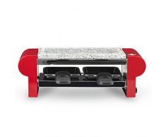 H.Koenig Appareil à raclette Duo Multifonction 2 personnes RP2, Professionnel avec Pierre à cuire Granit grill, cuisine Fromage Fondue, 2 poêlons antiadhésifs, Plaque amovible Facile à Nettoyer, 350W