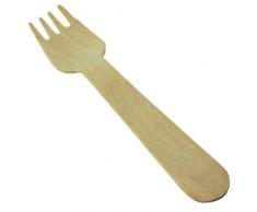 Birchwood fourchettes jetables-Lot de 100 fourchettes en bois, biodégradable-Fourchettes