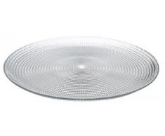 LOT DE 4 ASSIETTES PLATE 27CM EN VERRE GENERATION TRANSPARENT