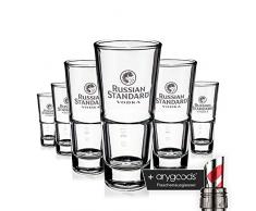 Russian Lot de 6 verres standard Vodka Longdrink empilables Gastro Bar + anygoods