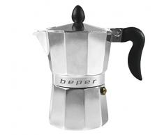 BEPER CA.011 Cafetière Italienne pour 3 Tasses 385 GR en Aluminium, Argent, 13,5 x 10 x 16,5 cm