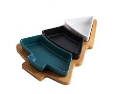 BESTONZON Plateau de Service en céramique en Forme de Sapin de Noël pour Fruits et Bonbons, Assiette de présentation