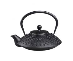 ERT Théière en Fonte, Noire en Fonte de Fer Théière en Acier Inoxydable Infuser, Japonais Sain Tetsubin Thé Bouilloire, Martelée Belle Conception, 800ML / 28OZ