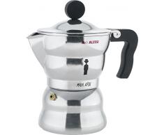 A di ALESSI Aam33/3 Moka Alessi Cafetière Espresso en Fonte Daluminium, Poignée et Pommeau en Résine Thermoplastique, Noir, 3 Tasse