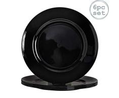 Argon Tableware sous-Assiettes Rondes - Noir - 330 mm - Lot de 6