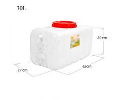 WKK Bucket Réservoir d'eau avec Robinet, Récipient De Stockage d'eau en Plastique Blanc Épais, Seau De Stockage Extérieur Portable for La Maison Rectangulaire A+ (Size : 30l)