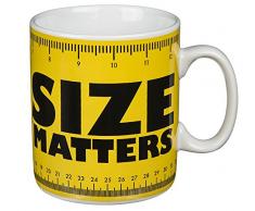 Out of the blue 78/8277 Mug en Faience, Size Matters, Faïence, Jaune, 11 x 11 x 12,5 cm