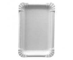Papstar Lot de 250 Assiettes Carton Pure Rectangulaire, Dim.:130x200mm