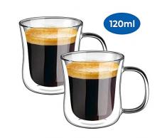 ecooe Verres à Tasses Espresso Thermo à Double Paroi 120ml Lot de 2