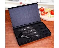 Couteau en céramique ,Ensembles de couteaux de cuisine Couteaux chef pour Couper Fruits Légumes Viande 5pcs/Set Noir