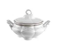 Tasse&Assiette Soupière 2800 ML en Porcelaine Aisance Argentique