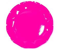 10 Assiettes à dessert Corolle roses fluo