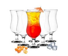 Lot de 6 verres à cocktail Hurricane 480 ml 9 variantes Verres à long drink Bar Verres transparent