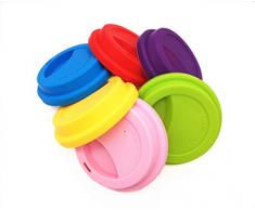 Coque en silicone boire Couvercle étanche Tasse couvercles réutilisables Mug à café couvercles couvertures de tasse à café Lot de 6 Assorted 2