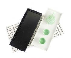 CZHJG Plateau Rectangulaire Plateau À Thé Simple Tasse en Plastique Mélamine À Long Bande Cake Pan Blanc