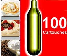 NEMT Lot de 100 Capsules N2O Crème pour cuvettes Siphon de Liss, Mosa, Isi et Kayser, Mastrad (100 Capsules)