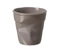 REVOL RV644711 Tasse Espresso froissé, Porcelaine, Taupe, 6,5 x 6,5 x 6 cm