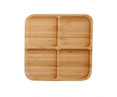 UPKOCH 4 Grilles Assiette de Collation en Bambou Assiette de Dessert Compartiment Compartiment Apéritif aux Fruits Plat Servant Une Friandise pour Fête Plateau pour Restaurant à la Maison