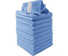 Clay Roberts Lot de 10 Chiffons Microfibre, Bleu, Lavable à la Machine