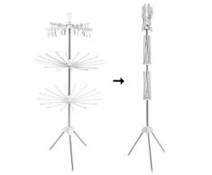 SOULONG Séchoir à Linge Pliable à 3 Niveaux Étendoir à Linge Parapluie Trépied Interieur et Extérieur Sèche-Vêtement avec Grande Capacité, 167.5 x 76cm(Blanc Ivoire)