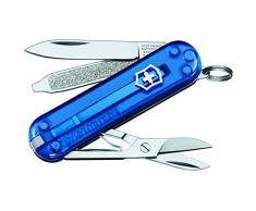 Couteau de poche Victorinox Classic (7 fonctions, lime à ongles, ciseaux) bleu translucide