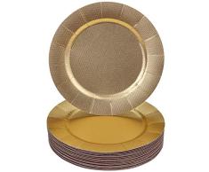 SOUS-ASSIETTES JETABLES RONDES | 20 pcs (Doré - clinquant)