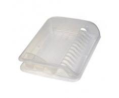 keeeper Ãgouttoir à Vaisselle avec Bac dÃgouttement, Plastique sans BPA, 39,5 x 29,5 x 8 cm, Pierre, Transparent