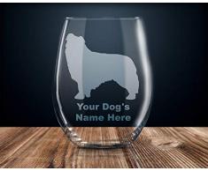 Cadeau de berger pour les femmes - Cadeau de berger - Amateur de berger - Sans tige - Verre à vin personnalisé - Chien de berger gravé - Coupe personnalisée
