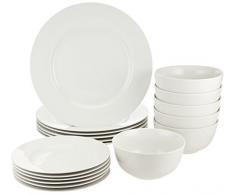 AmazonBasics Service de table en porcelaine pour 6 personnes 18 pièces