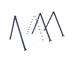 Leifheit Séchoir pour baignoire Pegasus V Duo extensible, séchoir à linge pour toute taille de baignoires, étendoir à linge longueur détendage jusquà 18m90