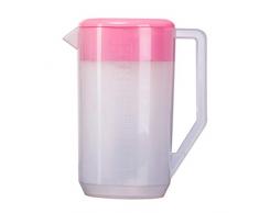 Hemoton 5000 ML Grand Pichet en Plastique avec Couvercle Échelle Résistant à La Chaleur Chaude Eau Froide Carafe deau Carafe pour Jus Boisson Pot Glace Thé Bouilloire Rose