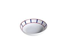 EVRARD VAISSELLE BASQUE PORCELAINE BASQUE NEUVE BLEU et ROUGE ASSIETTE CALOTTE 19 CM