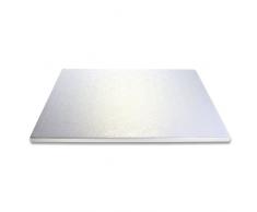 Städter 900042 Cake Board, plat à gâteau rectangulaire plateau à gâteau, plastique, blanc, 40 x 30 x 2 cm,