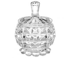 MINI BONBONNIERE SUCRIER EN VERRE MARETELEE AVEC COUVERCLE Hauteur 7.5cm 140601A - RETRO BAROQUE VINTAGE