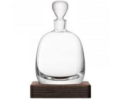 LSA International à Whisky Islay Carafe à décanter en Verre avec Base en Noyer, Verre, Transparent, 1 Litre