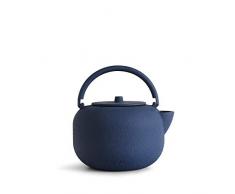 Viva Scandinavia Théière Japonaise en Fonte, de Couleur Bleu Fonce, avec infuseur en Acier Inoxydable, émaillé à lintérieur, adaptée à Tous Les Types de thé, modèle Saga, 0.8 Litre