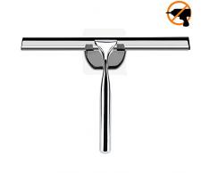Hawsam sans Perçage Raclette Salle de Bains avec Support - en Acier Inoxydable Raclette Vitre Douche Raclette de Fenêtre Raclette pour Le Miroir