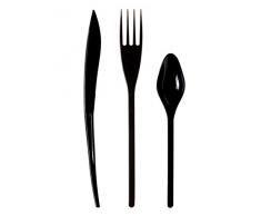 30 Couverts en plastique noir - Premium