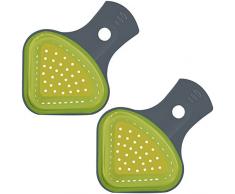 Passoire Pliable, Cizen 2 Pièces Passoire Rétractable pour Fruits Légumes Nouilles, Passoire Avec Poignées Extensibles (17,5 * 13cm)