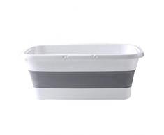 Kapokilly Seau De Vadrouille Pliable pour Lavabo, Seau en Plastique Rectangulaire Portable, Réservoir D Eau Repliable Compact.18.90 × 10.63 × 7.48 Pouces