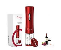 CHEER MODA Tire Bouchon électrique sans-Fil Bouteille électrique à Batterie 4AA ouvre - Bouteille avec Lame, Acier Inoxydable, Batterie sans Fil, à l Exclusion (Rouge)