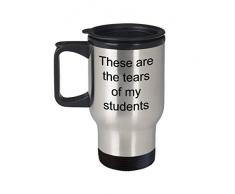 XGBDTJ Tasse Thermo Avec Inscription Sont Les Larmes De Mes Etudiants En Mode de Vie Acier Inoxydable Pour Professeur Professeur Ca 400 Ml Argent (Color : Colour, Size : Size)